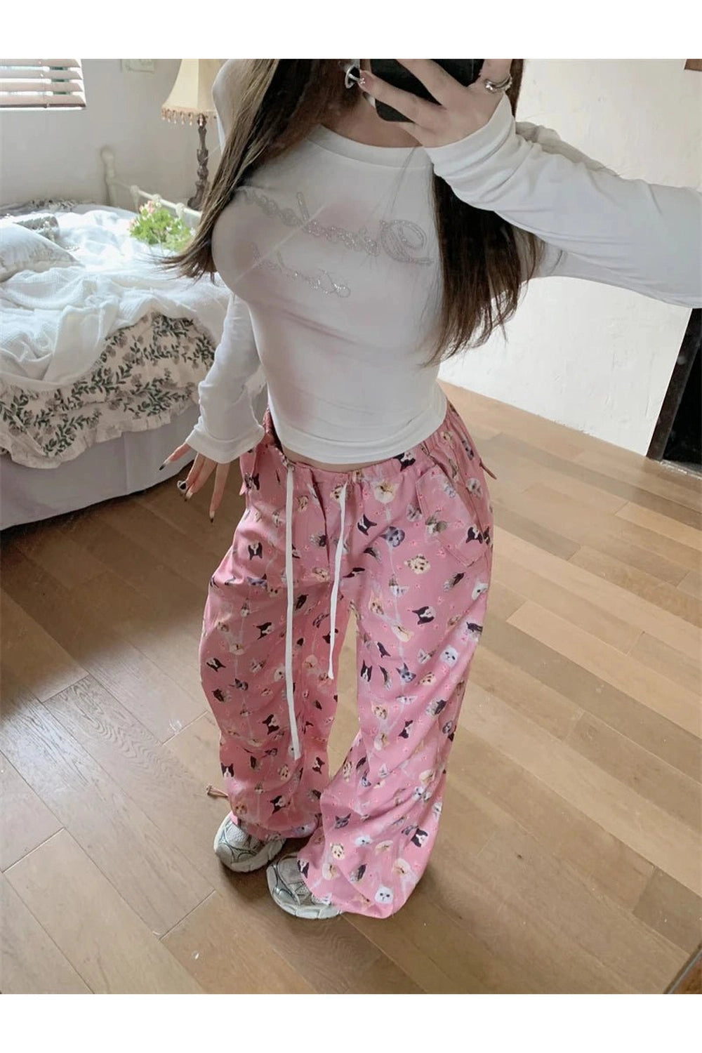 Baggy Pink Harajuku Cargo Pants Shoptery