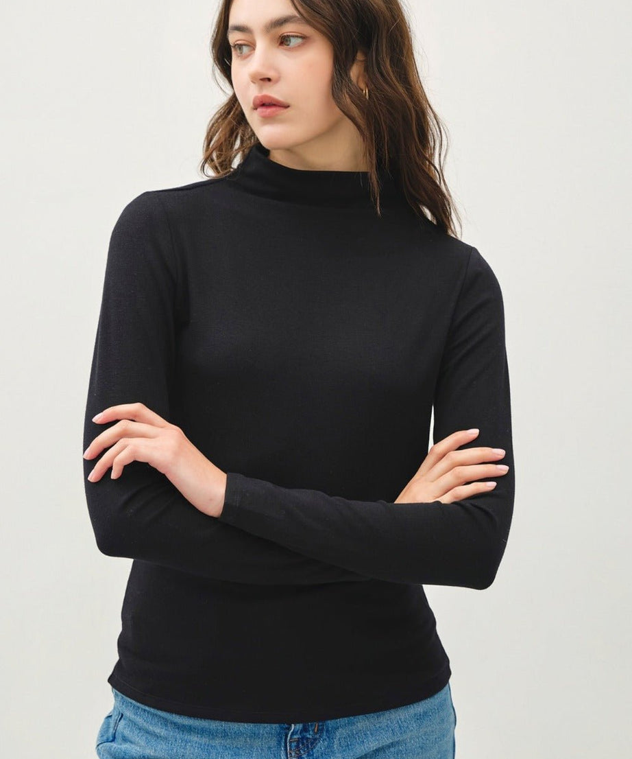 Be Cool Mock Neck Long Sleeve T-Shirt - test