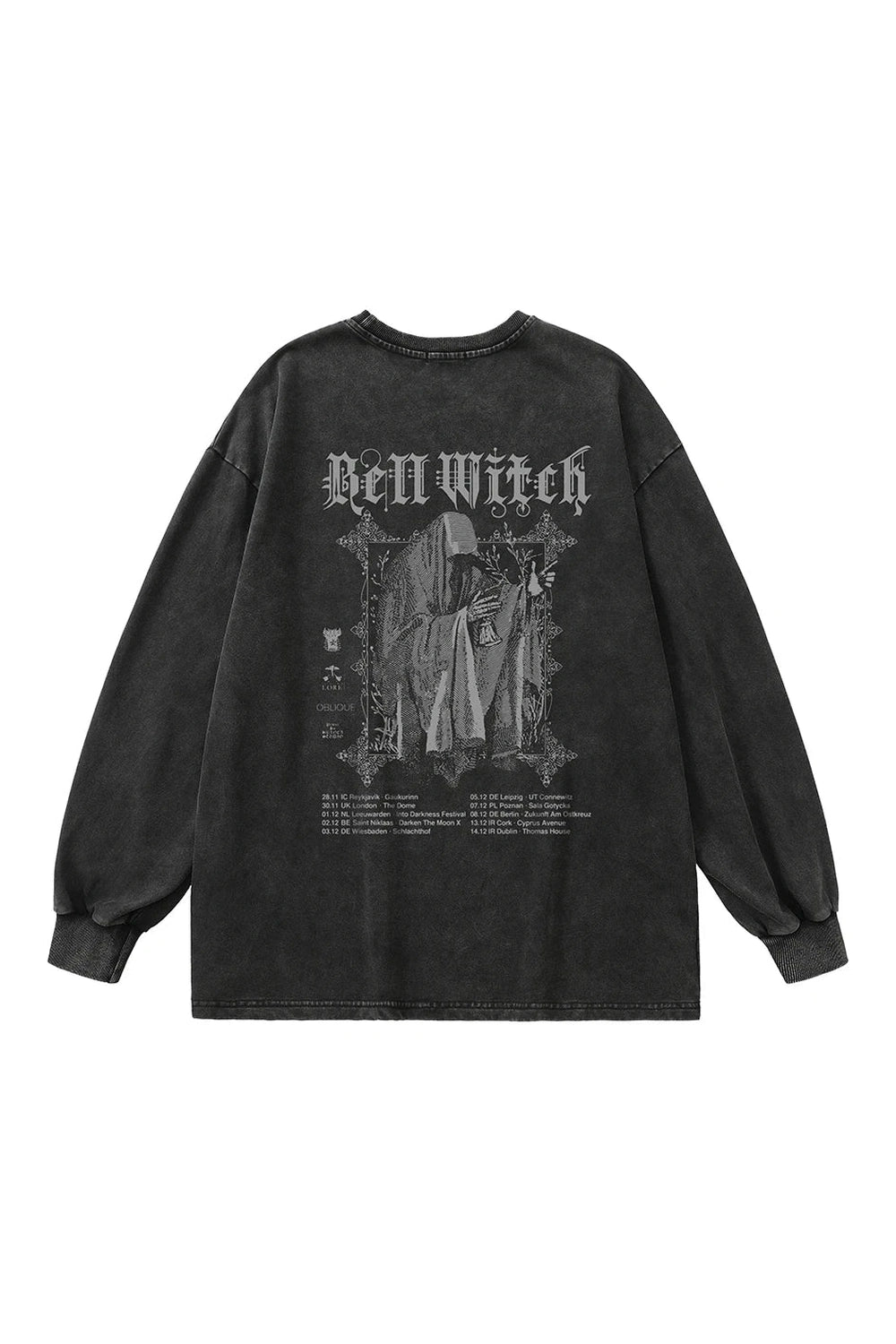 Bell Witch Alt Goth Long Sleeve Sweatshirt Retro Black Shoptery