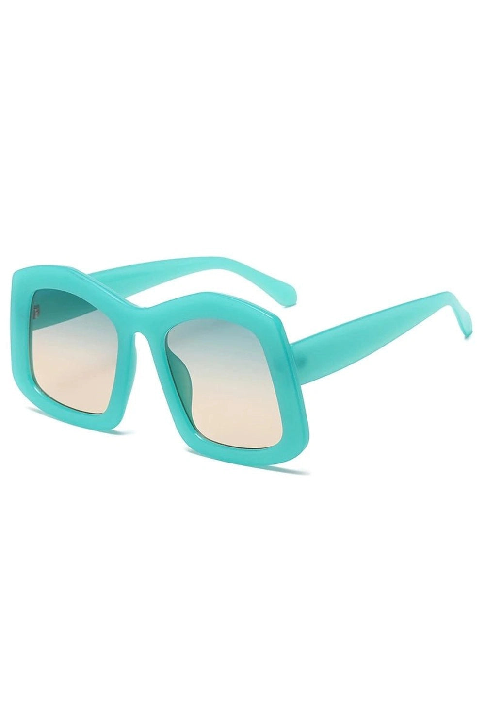 Retro Big Square Gradient Sunglasses Green Picture color Shoptery