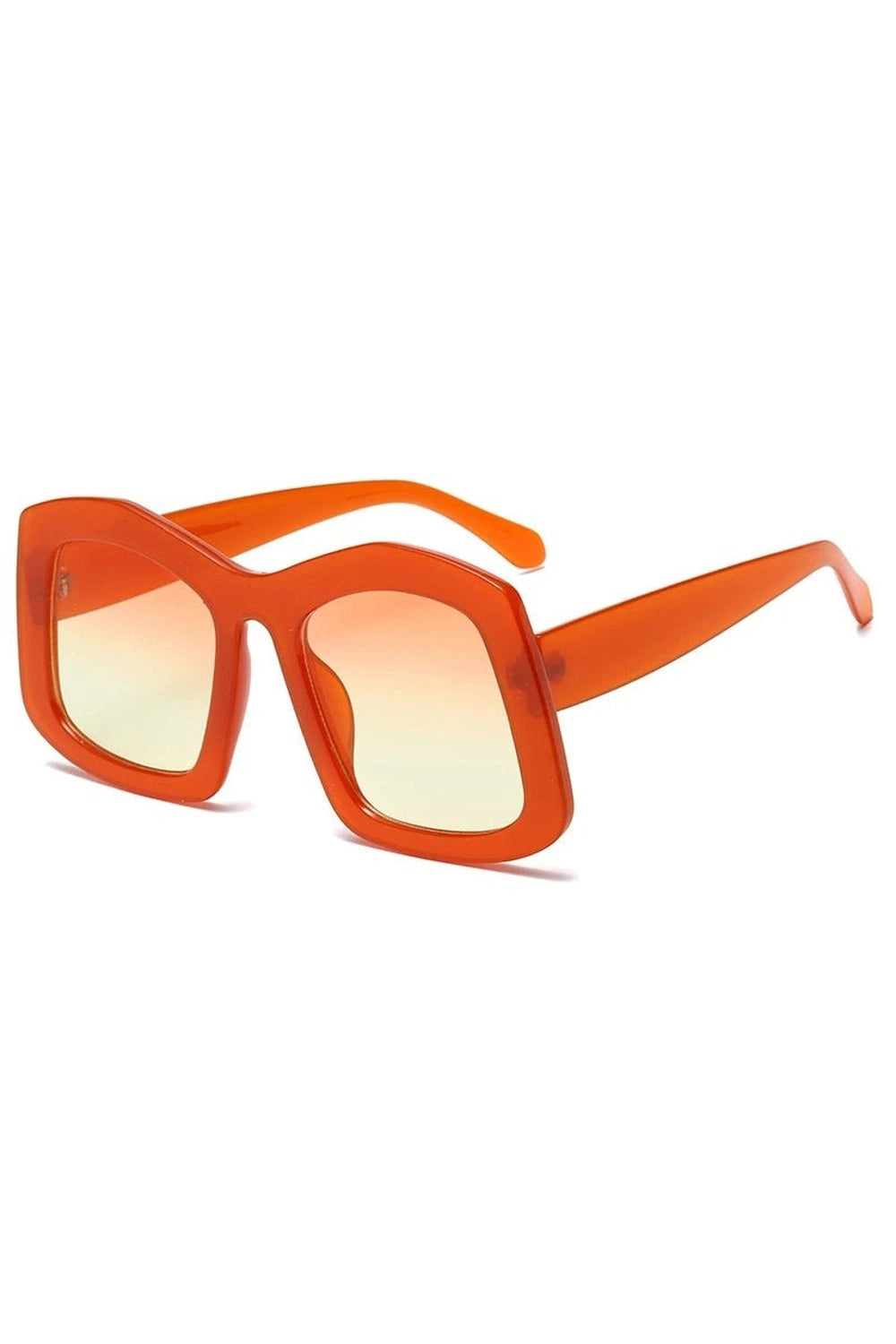 Retro Big Square Gradient Sunglasses Orange Picture color Shoptery