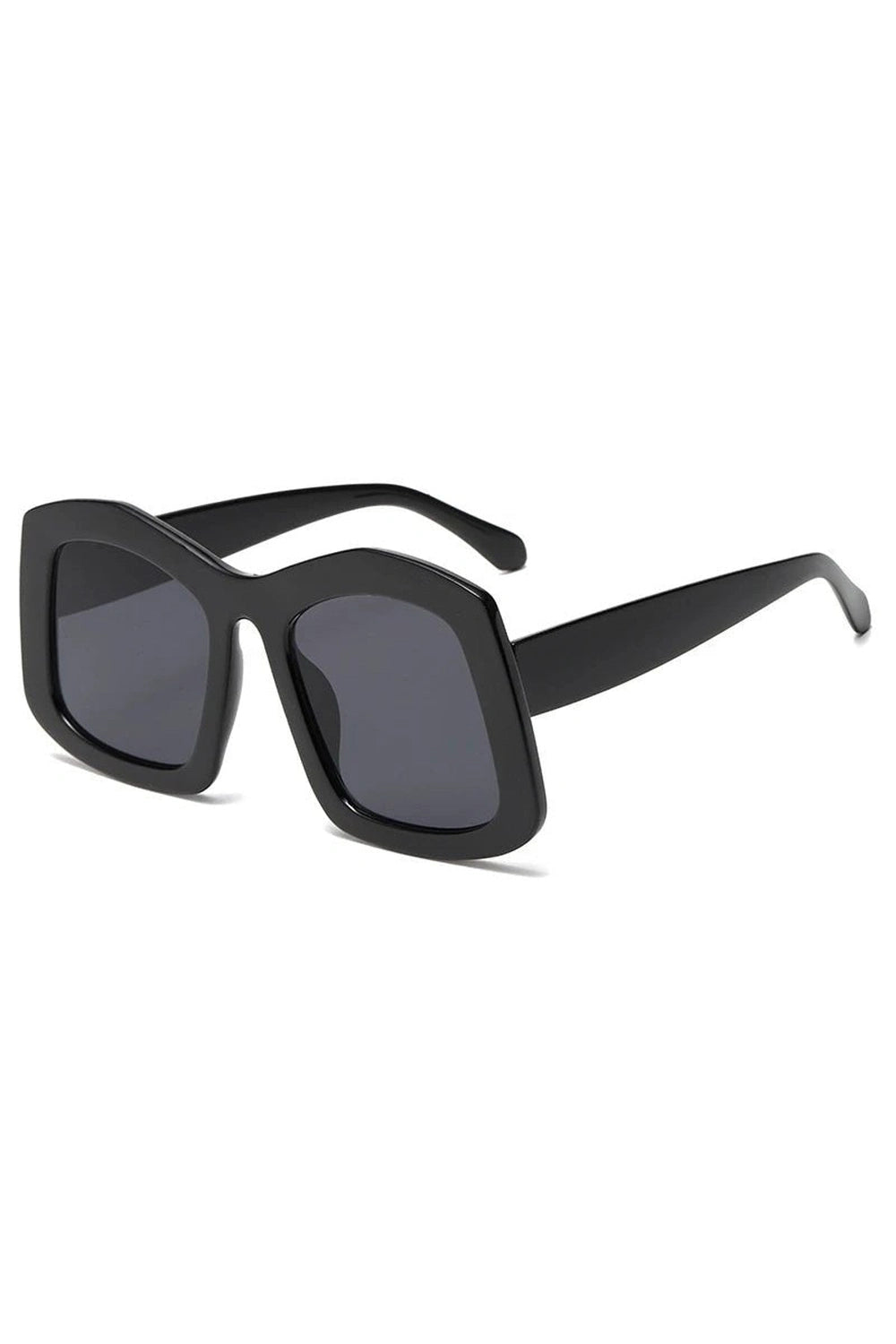 Retro Big Square Gradient Sunglasses Black Black Picture color Shoptery