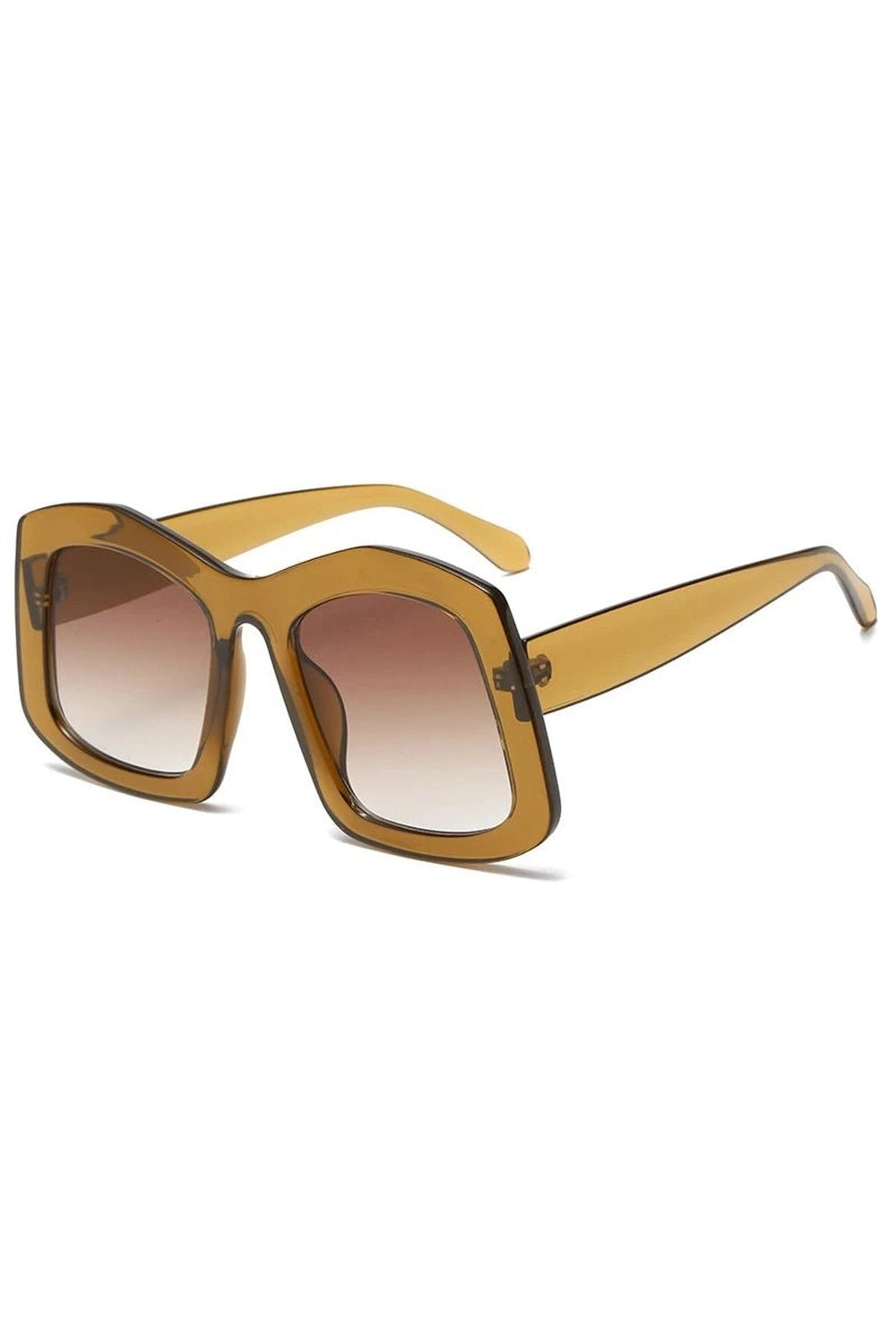 Retro Big Square Gradient Sunglasses Tea Tea Picture color Shoptery