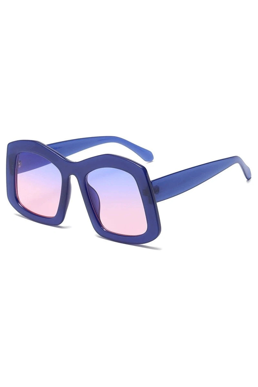 Retro Big Square Gradient Sunglasses Blue Pink Picture color Shoptery