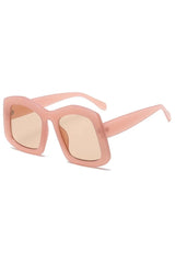 Retro Big Square Gradient Sunglasses Pink Tea Picture color Shoptery