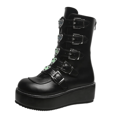 Black Gothic Platform Boots - Boots