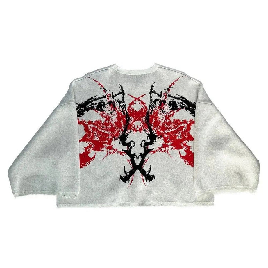 Alt Black Metal Flame Graphic Sweater Shoptery