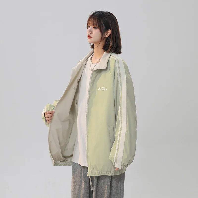 Black Striped Y2k Oversized Track Jacket Ggreen Shoptery
