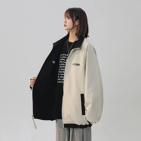 Black Striped Y2k Oversized Track Jacket Shoptery