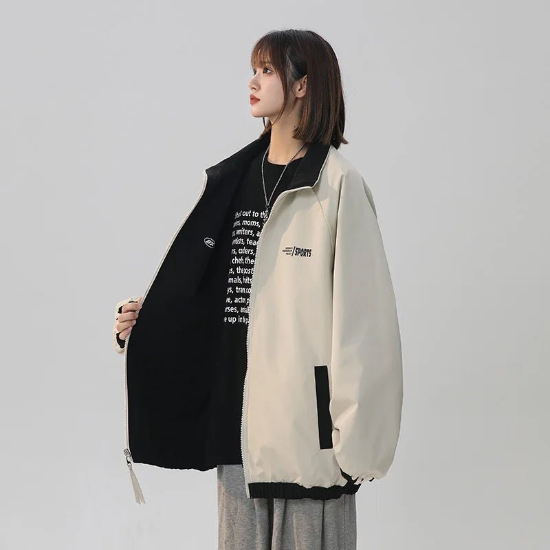 Black Striped Y2k Oversized Track Jacket Shoptery