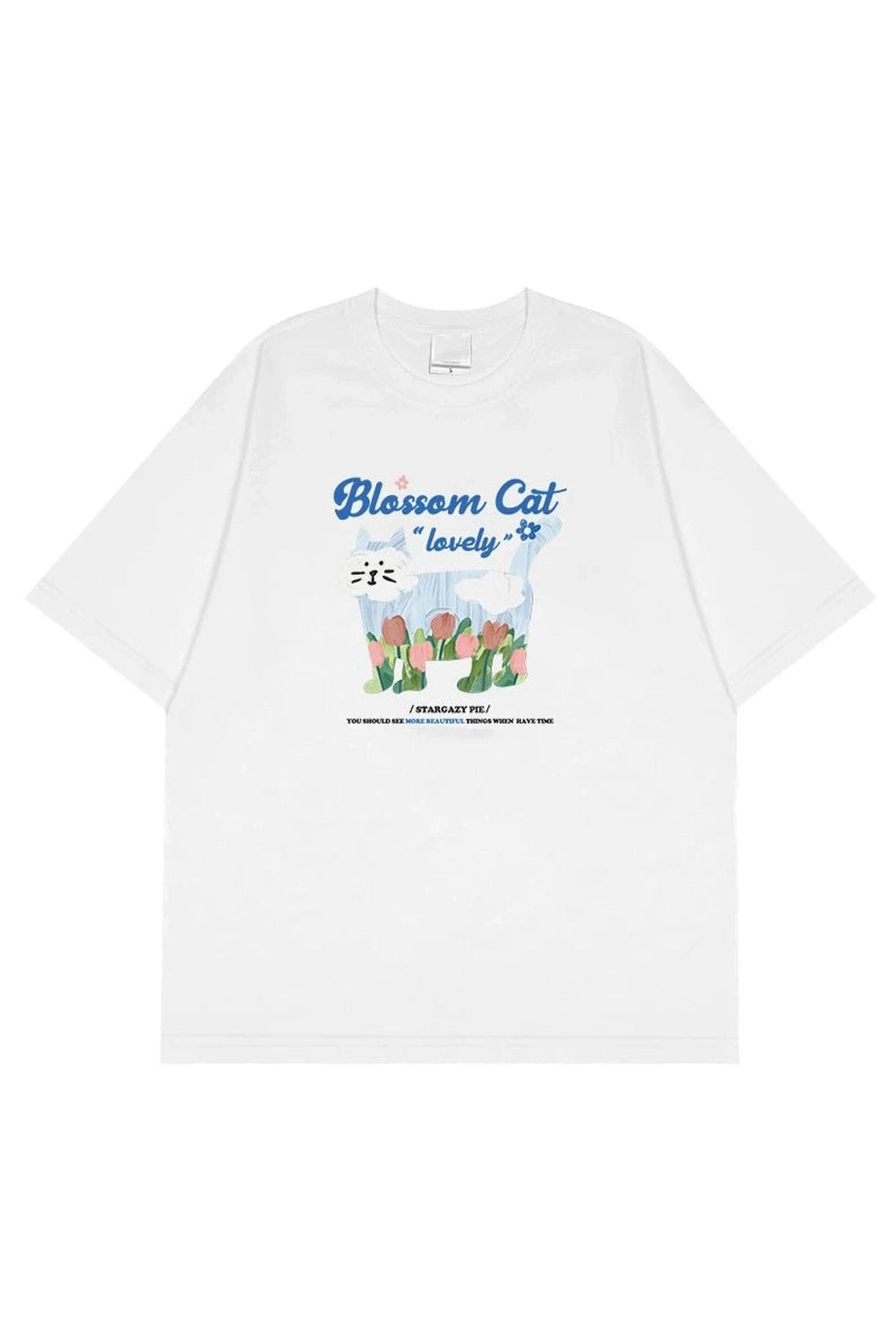 Blossom Cat Tulip T - Shirt - T - Shirts