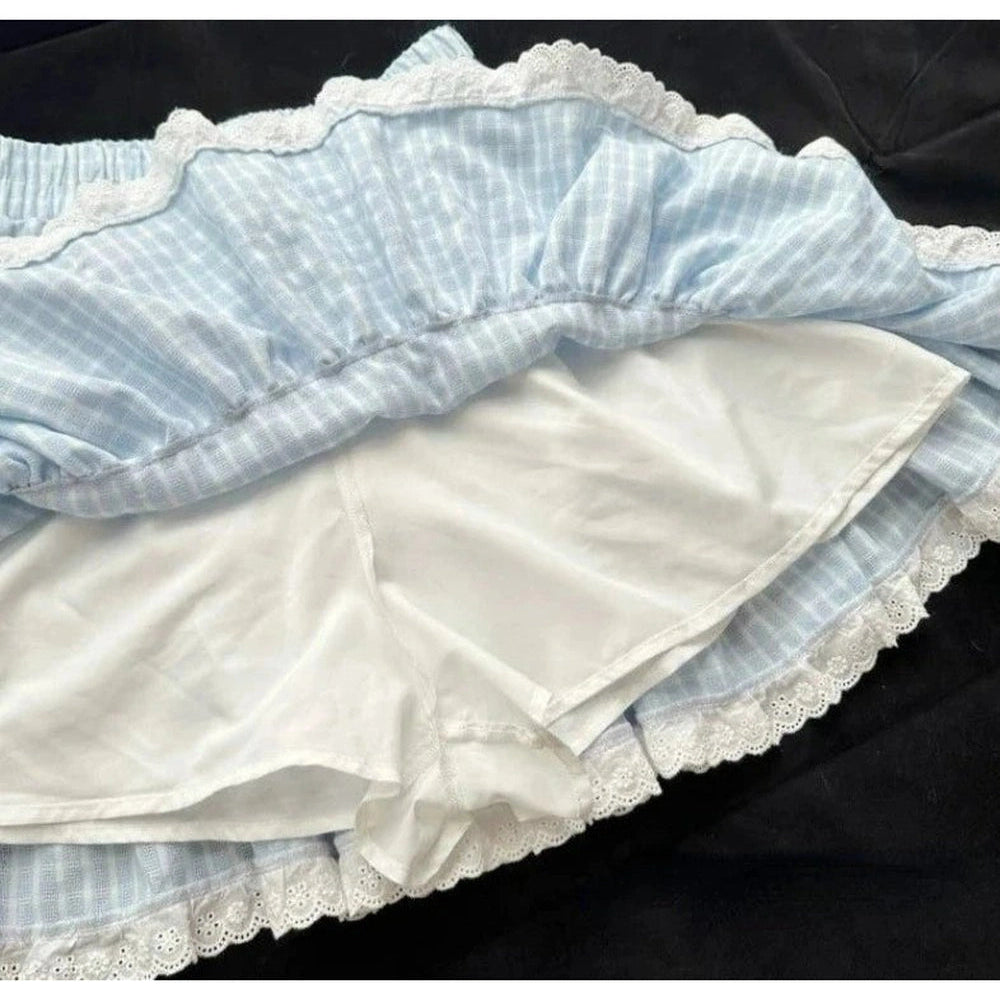 Blue Plaid Lolita Skirt Shoptery
