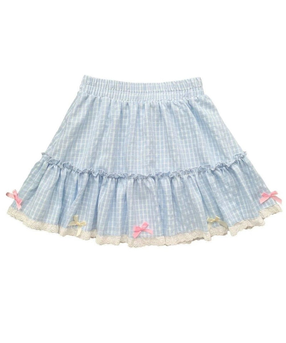 Blue Plaid Lolita Skirt -