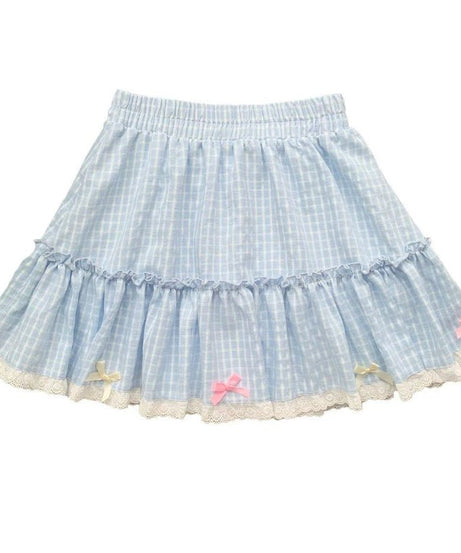 Blue Plaid Lolita Skirt -