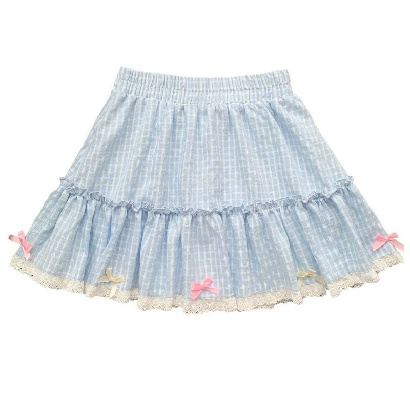 Blue Plaid Lolita Skirt -