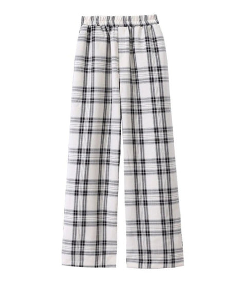 Blue Plaid Wide - Leg Pants - Pants