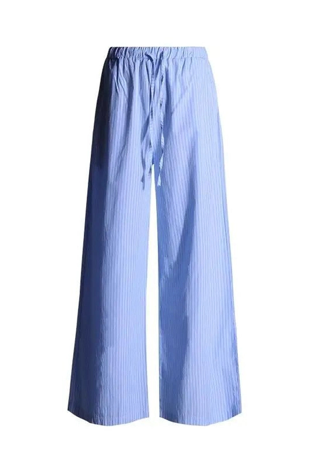 Retro Blue Stripe Wide Leg Pants Blue Shoptery