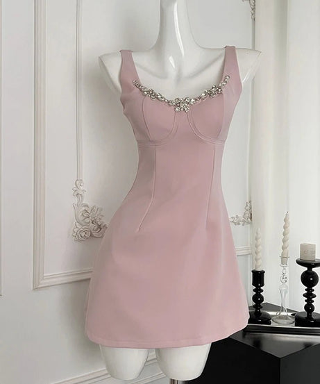 Blush Crystal - Trim A - Line Dress - Dresses