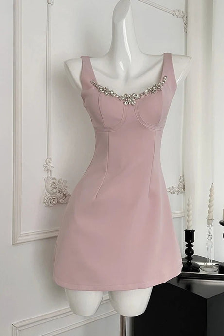 Blush Crystal - Trim A - Line Dress - Dresses