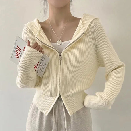 Blush Ribbed Aesthetic Zip-Up Cardigan 9521 6824 xin One Size Shoptery