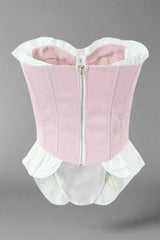 Coquette Blush Ruffle Sweetheart Corset Shoptery