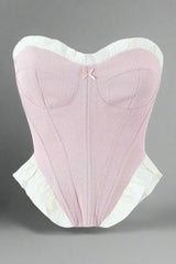 Coquette Blush Ruffle Sweetheart Corset as picture Shoptery