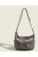 Y2k Lace-Trim Hobo Bag Shoptery