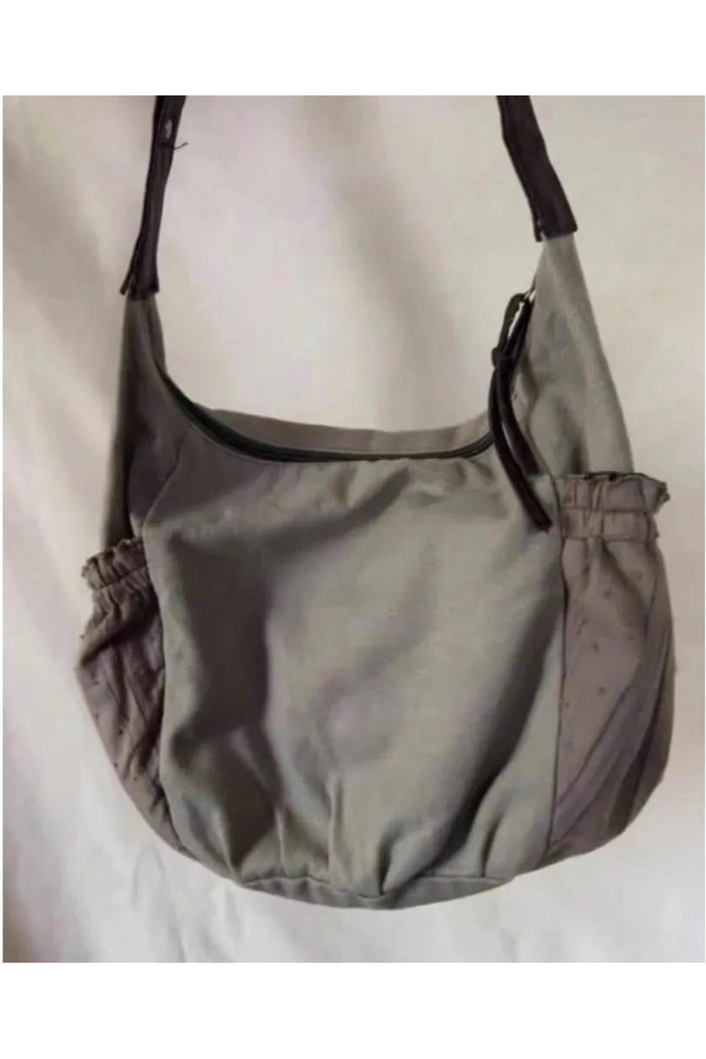 Y2k Lace-Trim Hobo Bag Shoptery