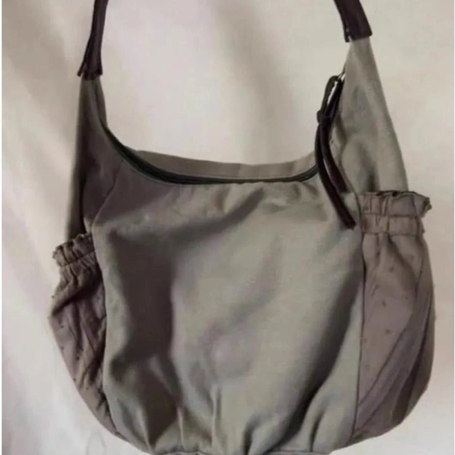 Y2k Lace-Trim Hobo Bag Shoptery
