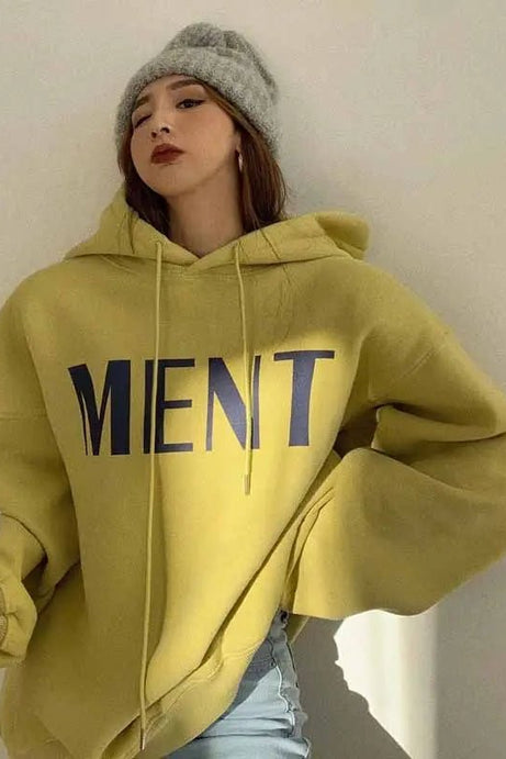 Bold Lettering Oversized Hoodie - 