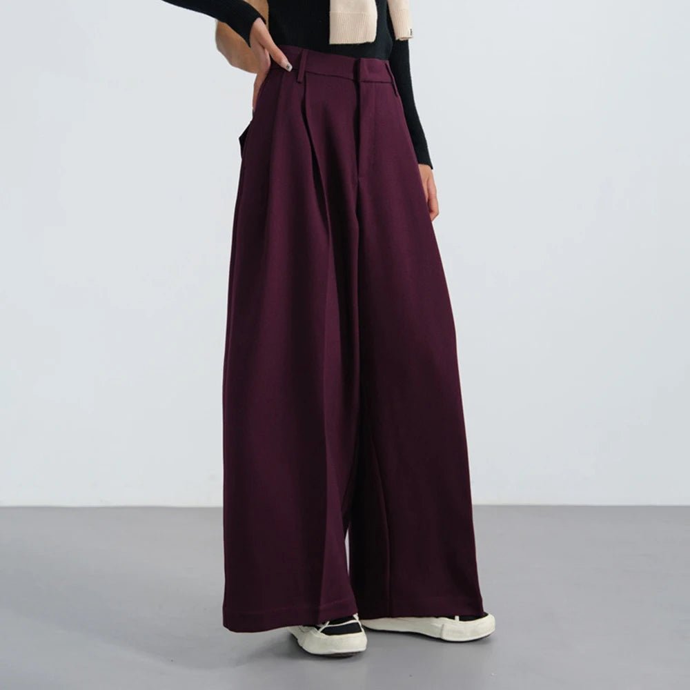Bordeaux Breeze Retro Palazzo Pants Shoptery