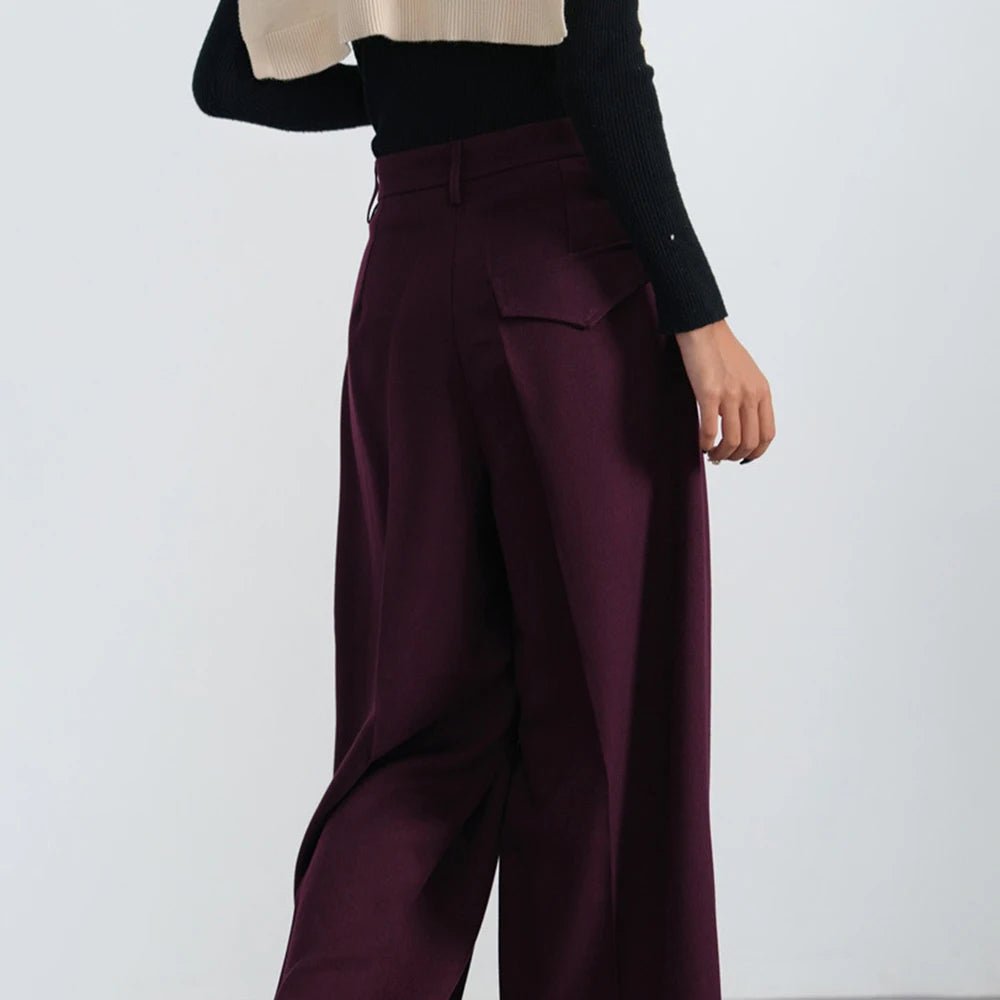 Bordeaux Breeze Retro Palazzo Pants Shoptery