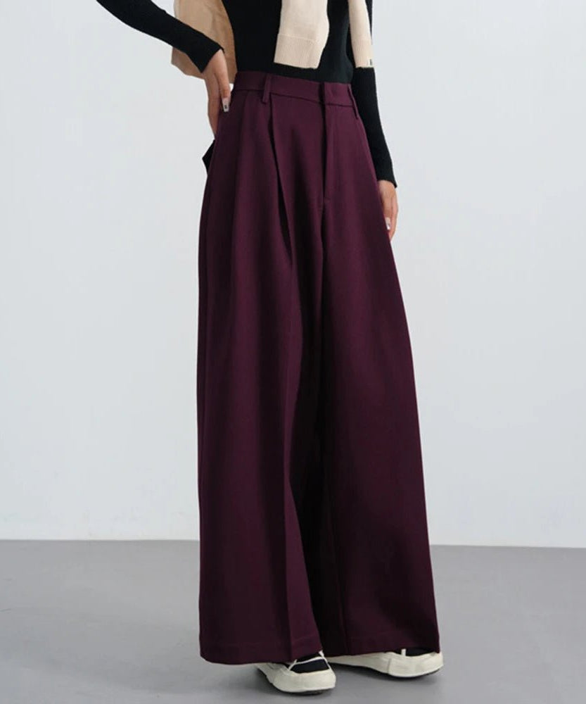 Bordeaux Breeze Palazzo Pants - Pants