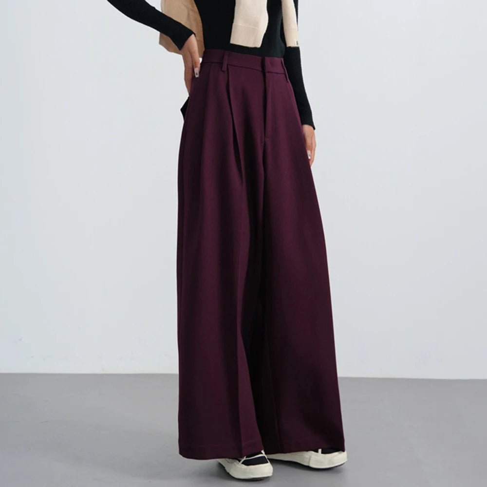 Bordeaux Breeze Palazzo Pants - Pants