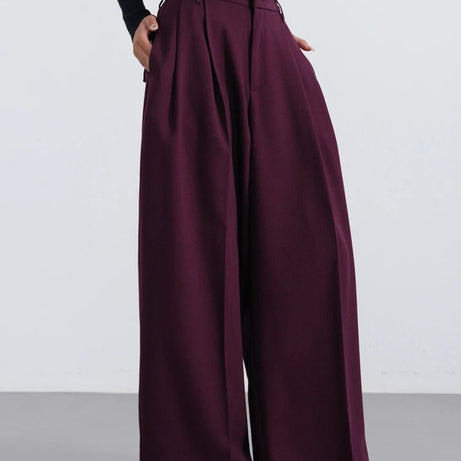 Bordeaux Breeze Retro Palazzo Pants ANGOLARED Shoptery