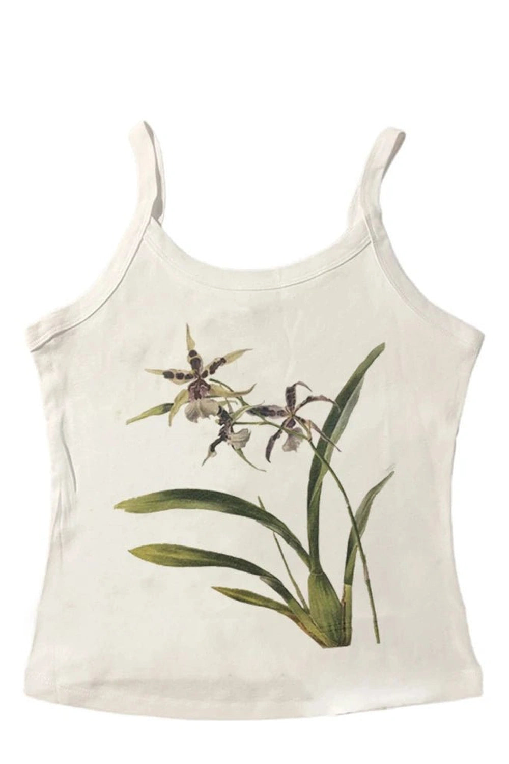 Aesthetic Botanical Bloom Tank Top White Shoptery