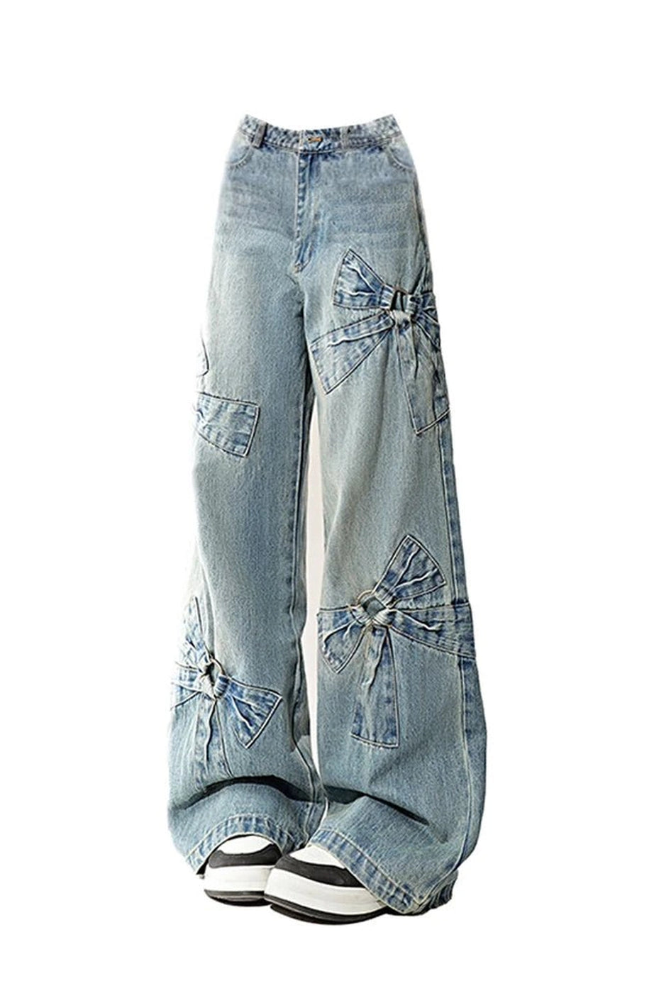 Bow - Accent Wide - Leg Jeans - Jeans