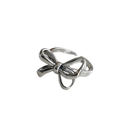 Bow Pattern Silver Ring - Rings