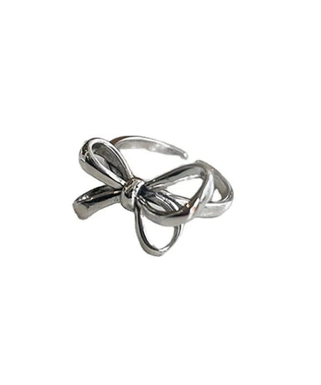 Bow Pattern Silver Ring - Rings