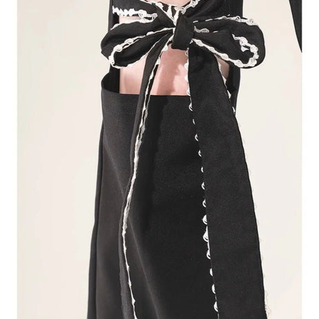 Kawaii Bow-Tied Cutout Layered Pants Shoptery