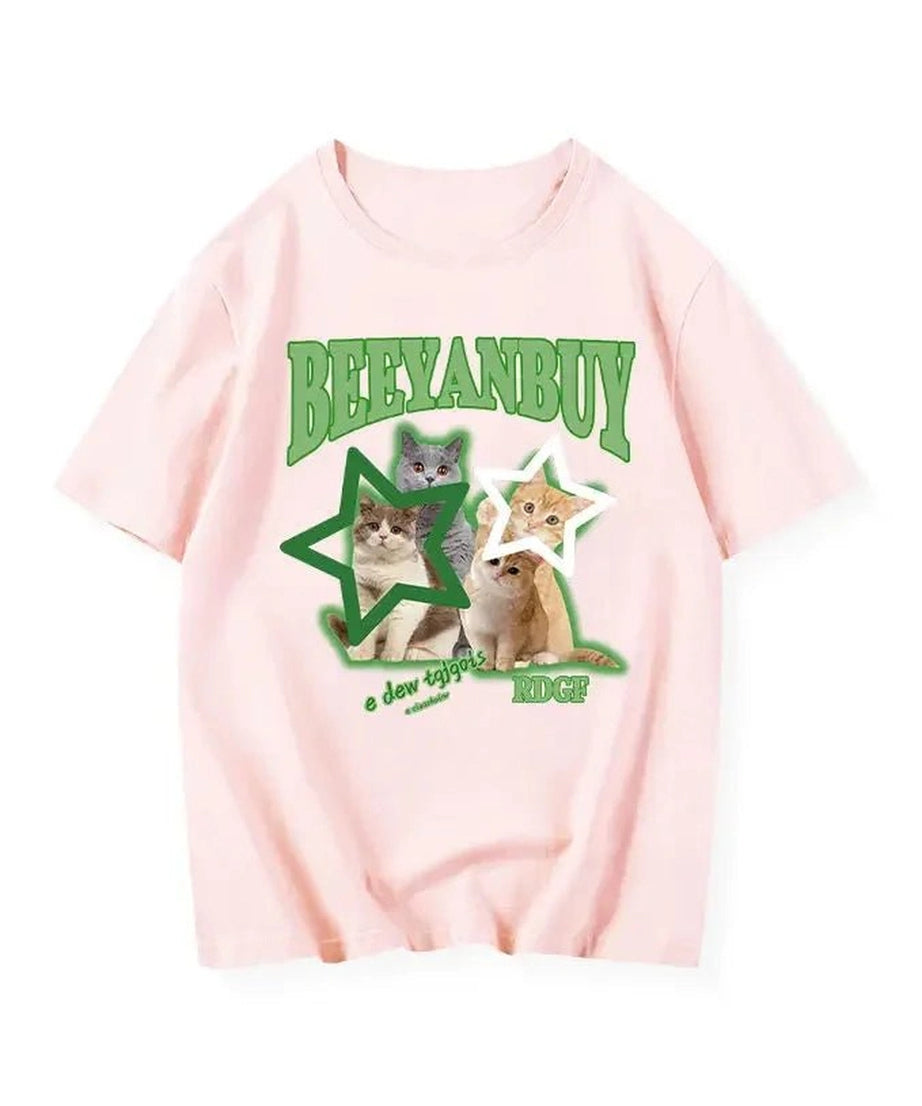 Bright Cat Star T - Shirt - T - Shirts