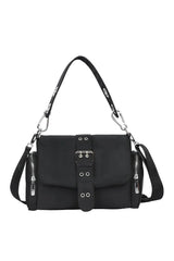 Y2k Buckled Utility Shoulder Bag black Shoptery