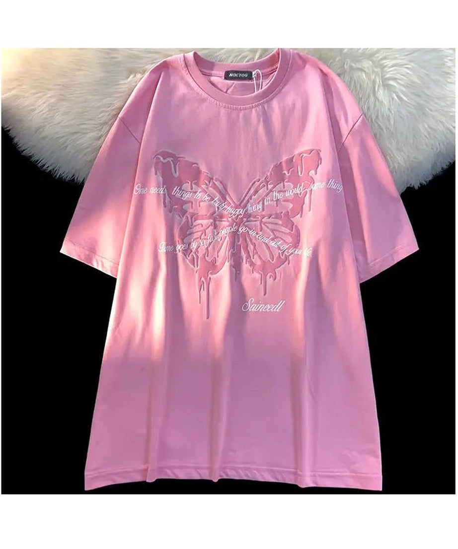 Butterfly Cotton Y2k T-Shirt -