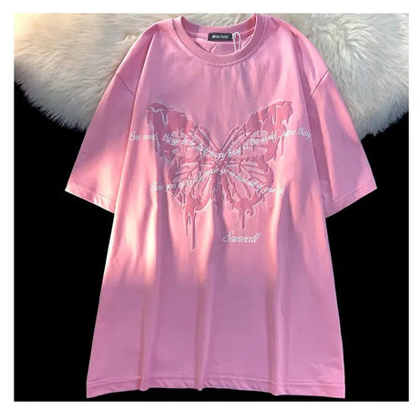 Butterfly Cotton Y2k T-Shirt -