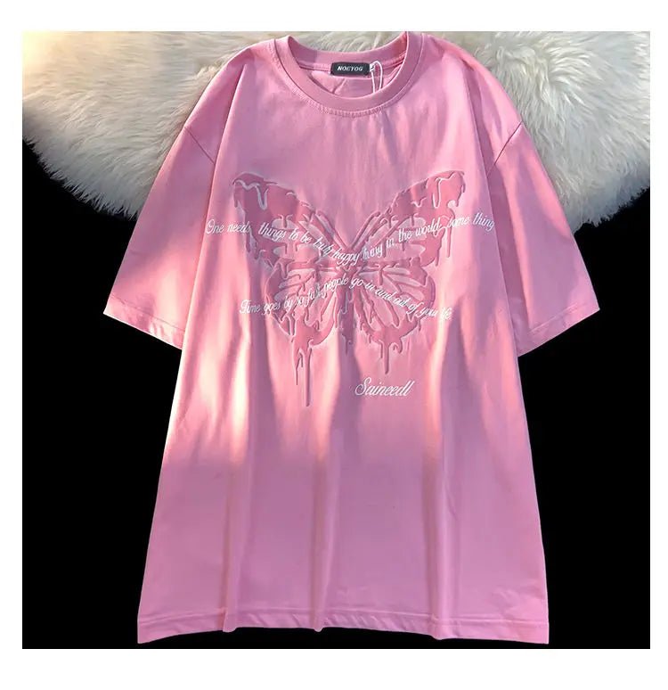 Butterfly Cotton Y2k T-Shirt -