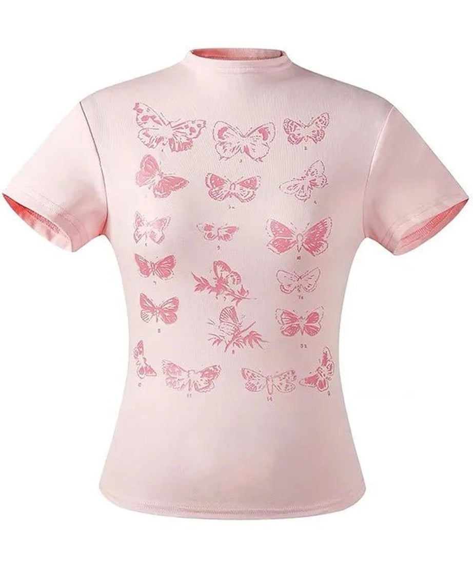 Butterfly Cotton Y2k Top -