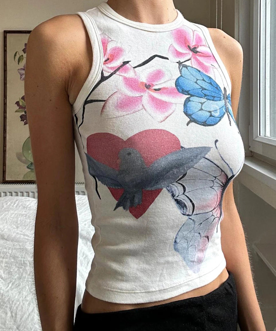 Butterfly Dream Graphic Crop Top - Crop Tops