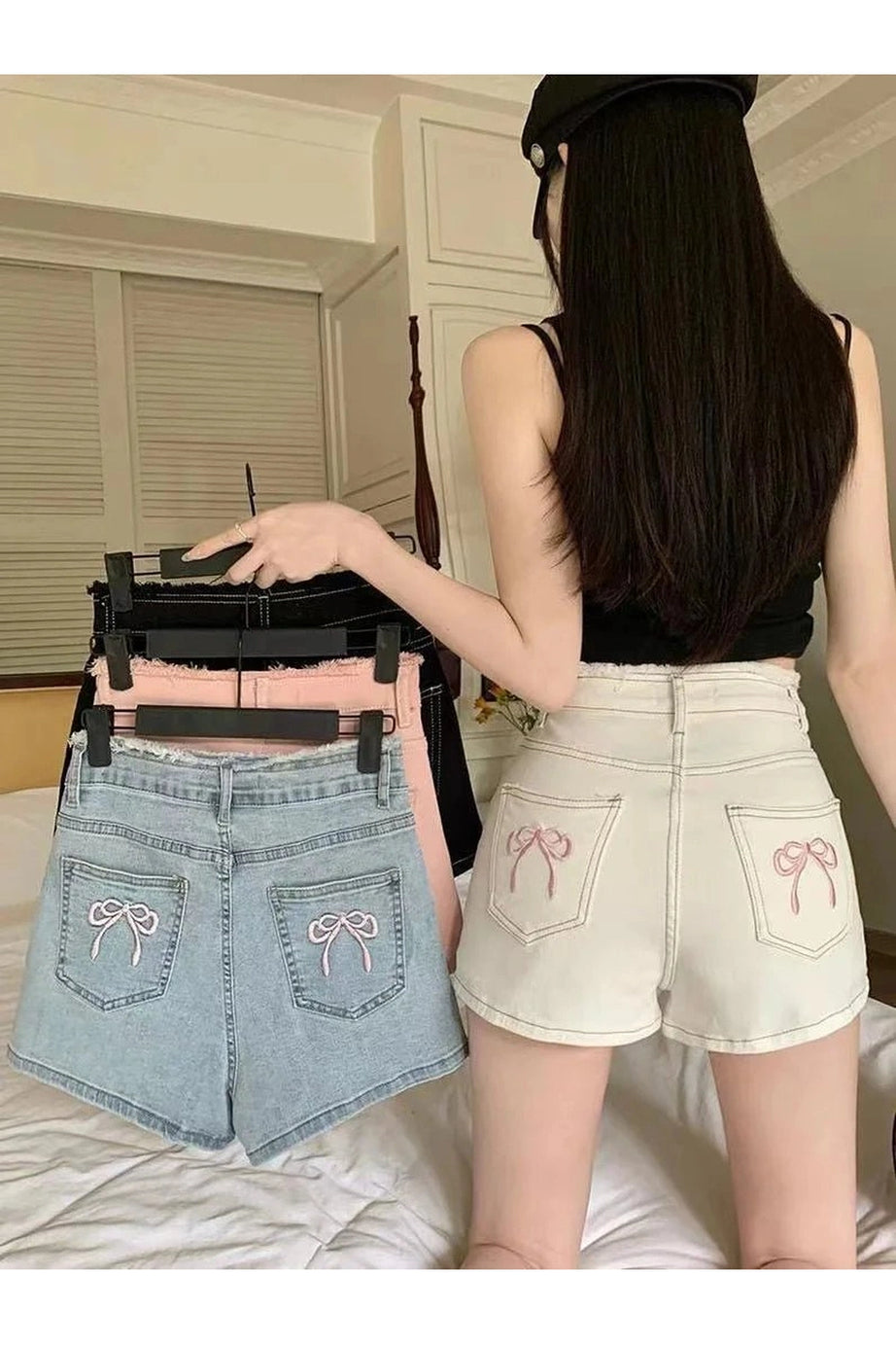 Butterfly Embroidered Hot Shorts - Shorts