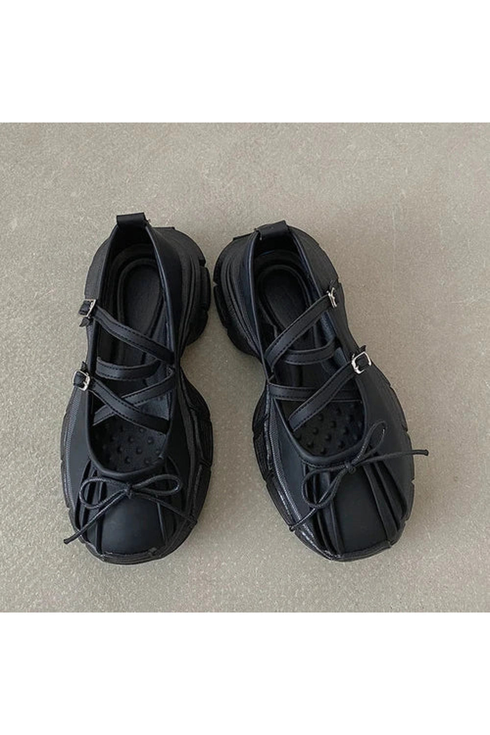 Butterfly Knot Platform Shoes Black Shoptery