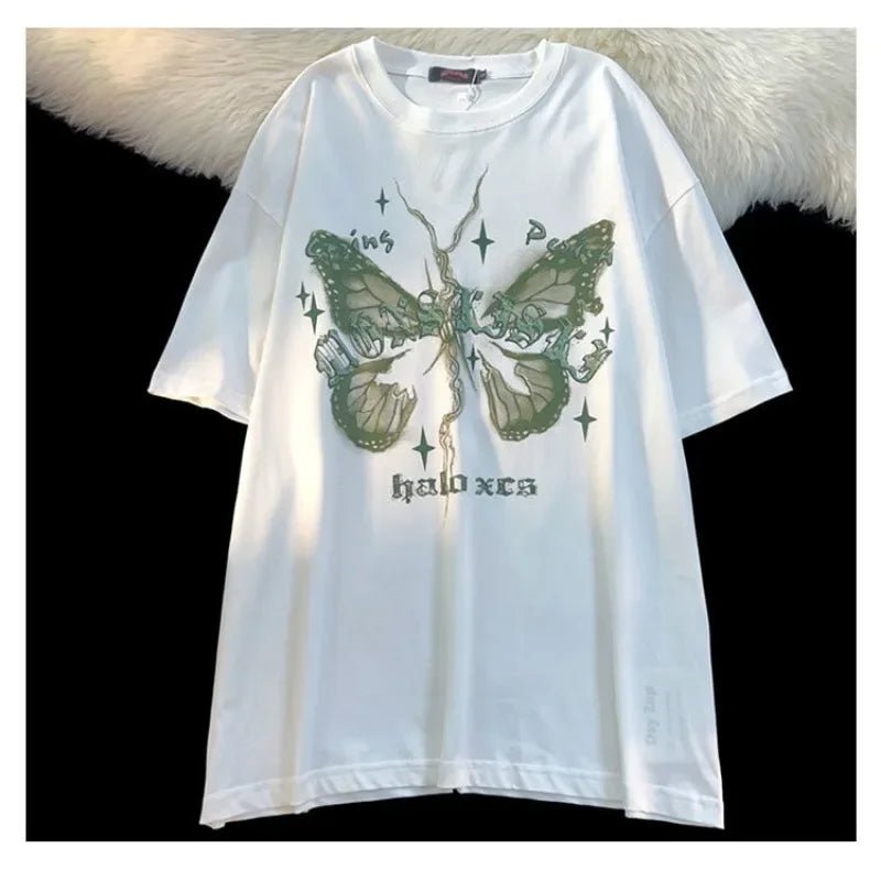 Butterfly Printed Cotton T-shirt -